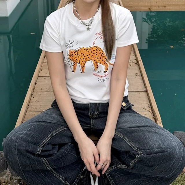 アニマルグラフィックスリムフィットTシャツ 2col R02452