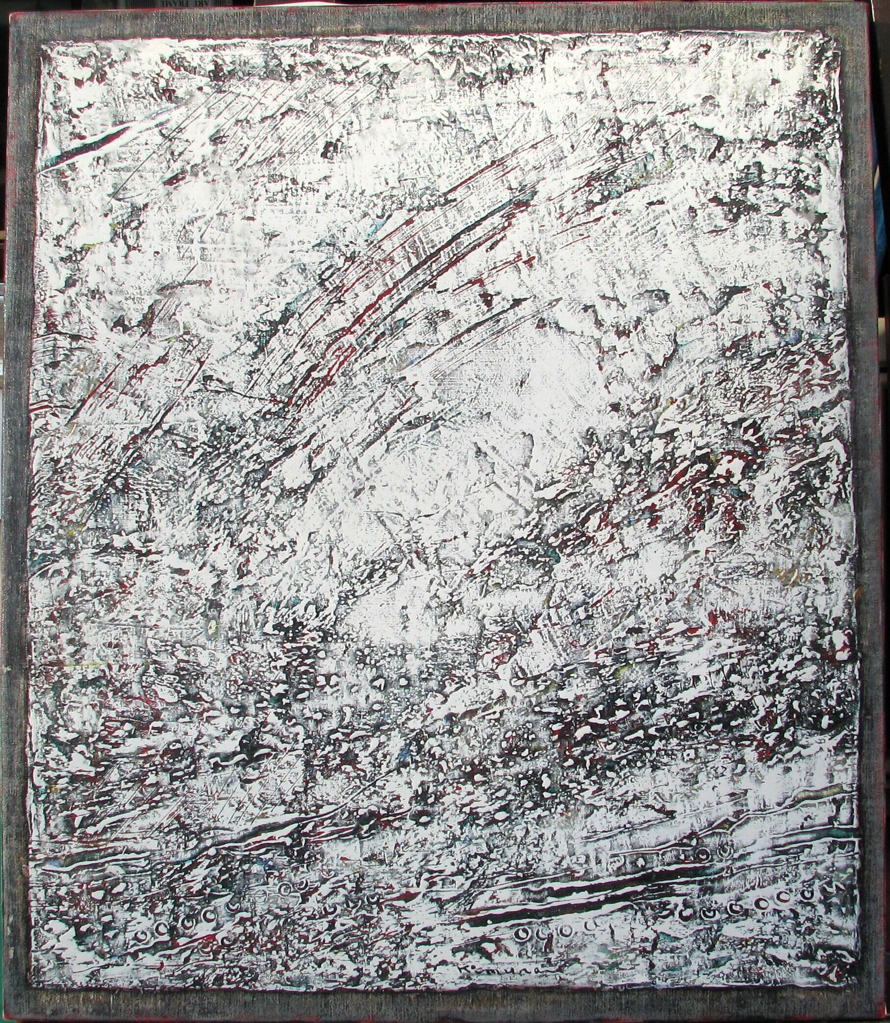 兵庫のグラフィスム・抽象,創造,非具象芸術,木村二朗「火の山」6号油彩