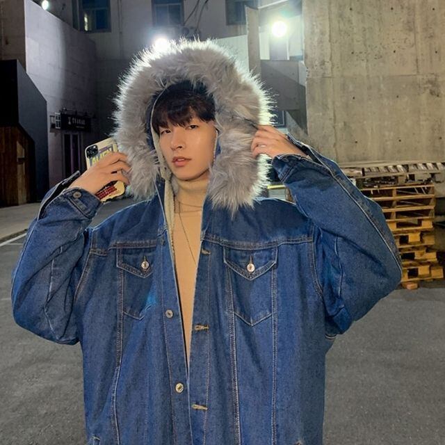 予約販売】デニムジャケット ジージャン ショート丈 メンズ ボア