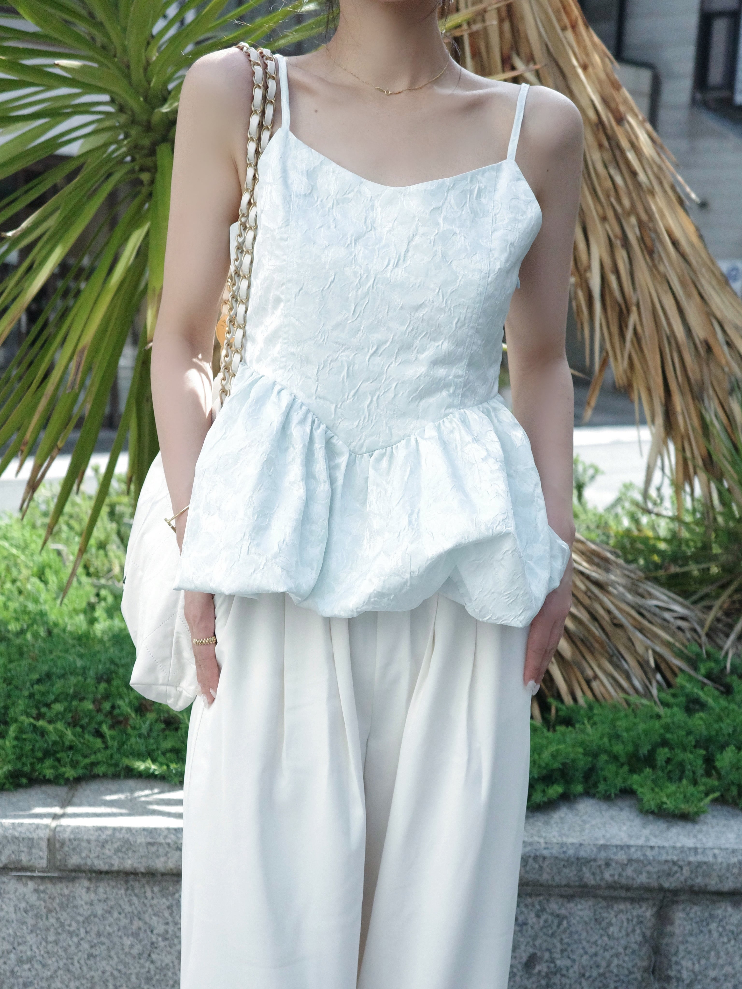 Peplum balloon blouse /mint(6月中旬頃発送予定)