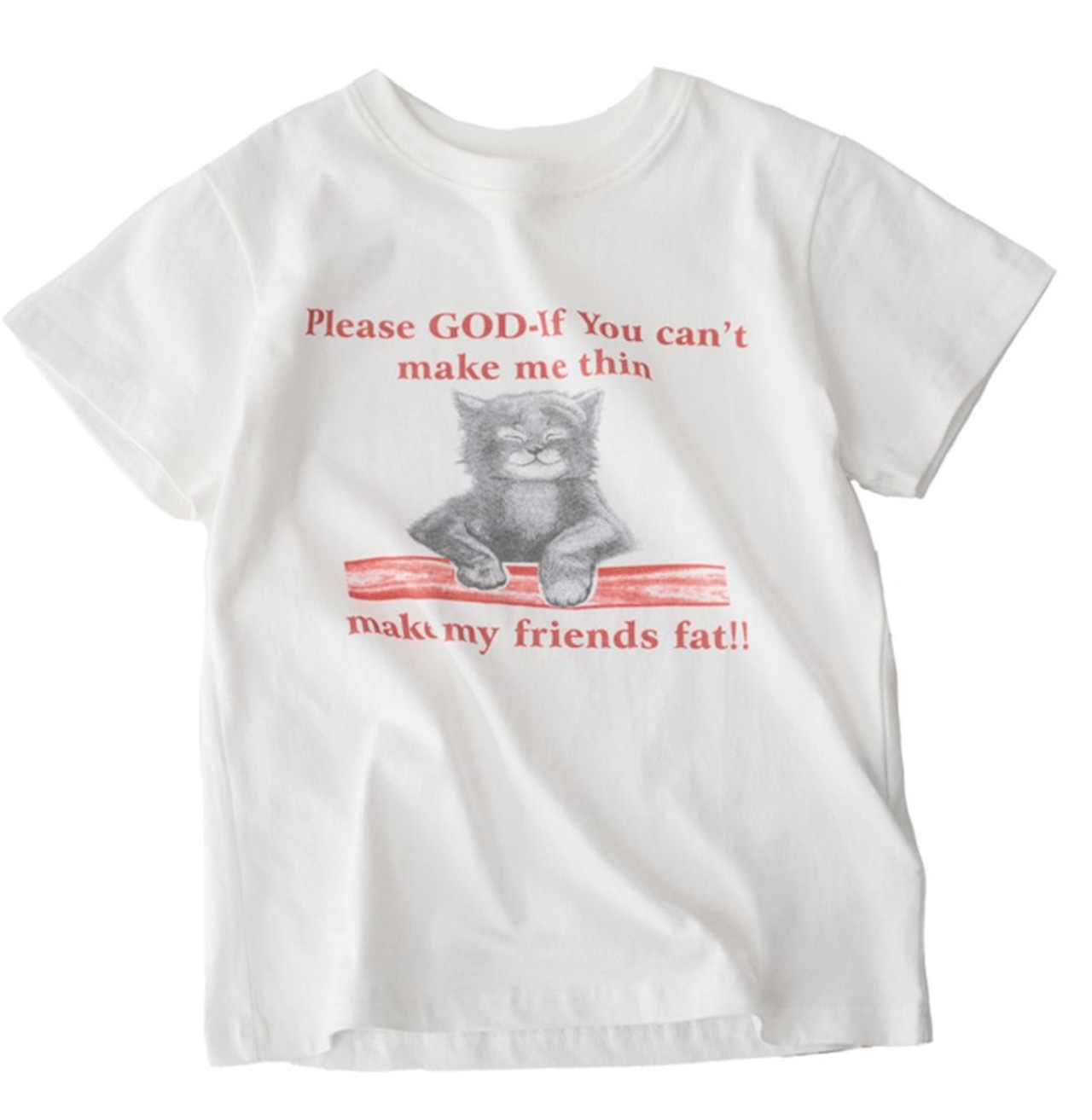 キャットグラフィックプリント Tシャツ   F0064 - 12