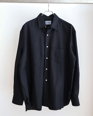 【新品】MINTENS 1930s vintage linen shirts made in France fabrics made in JAPAN / デッドストック フランス製生地 リネン シャツ ブラック 日本製 オリジナルブランド 1930年代シルエットサイズ①・ ②