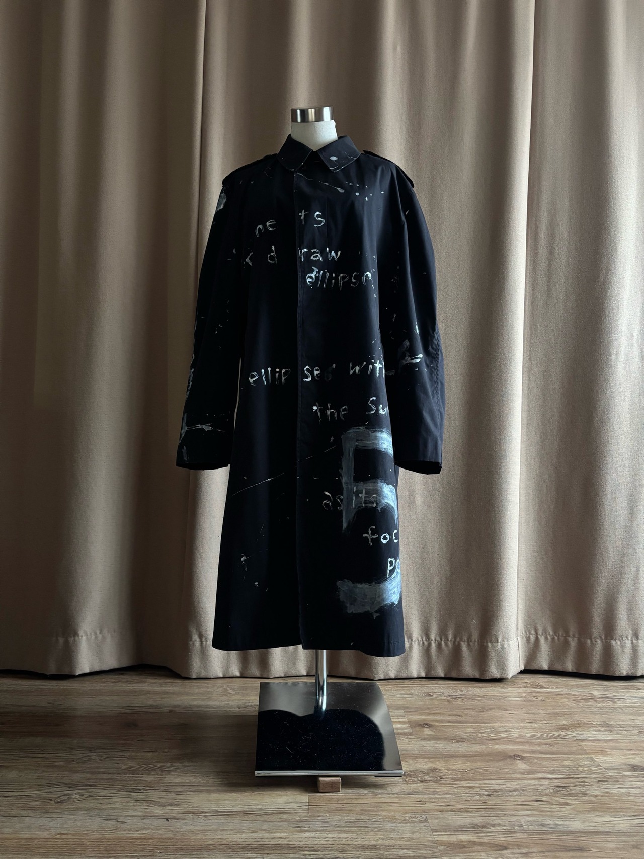 【RE:ART】hand paint remake soutien collar coat-4606-3