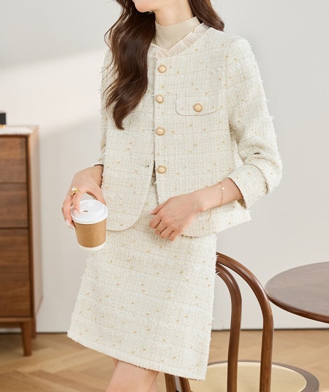 Scallop Tweed Set