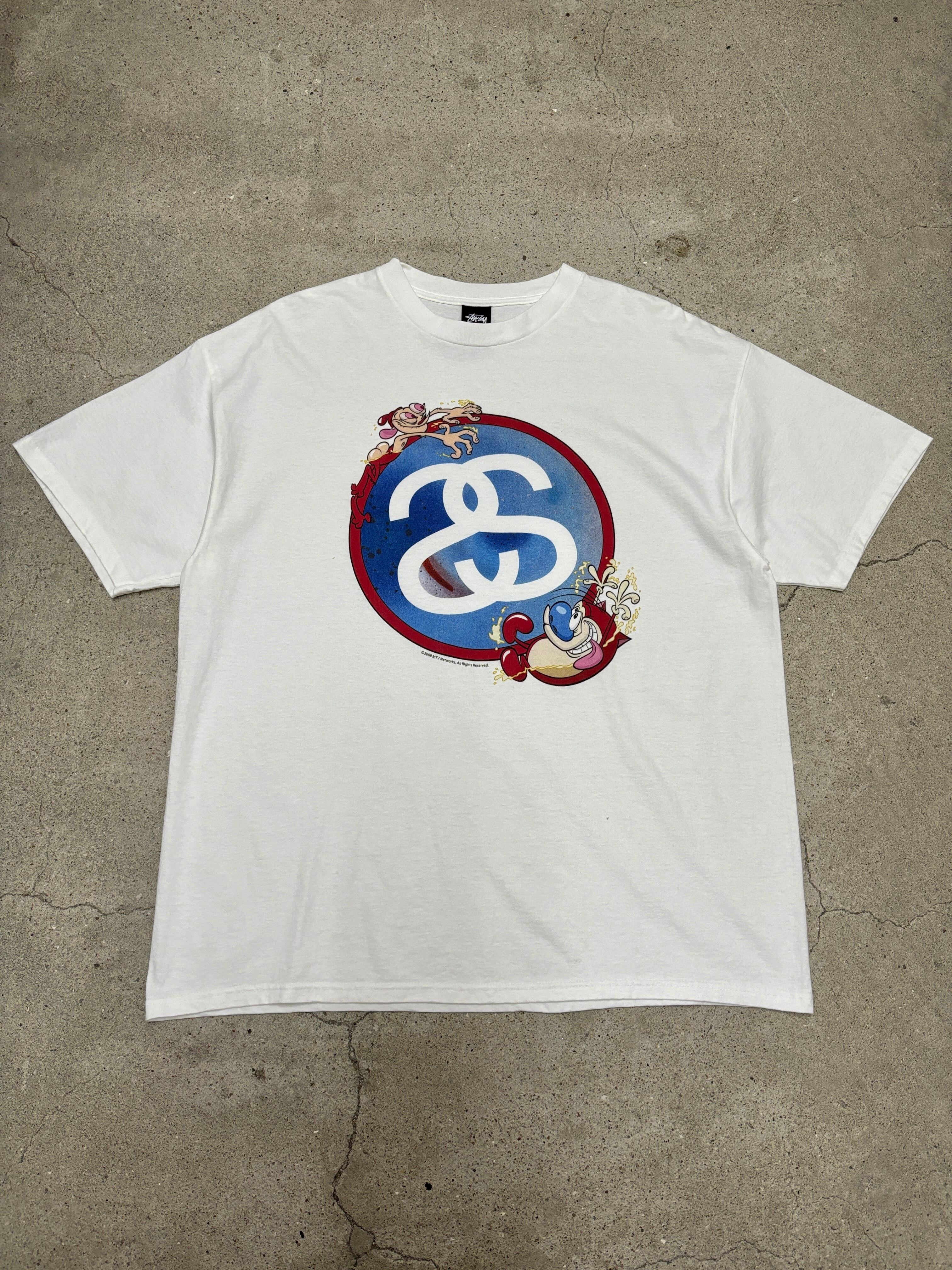 00 s STUSSY × THE REN & STIMPY SHOW/Character print Tee/XL