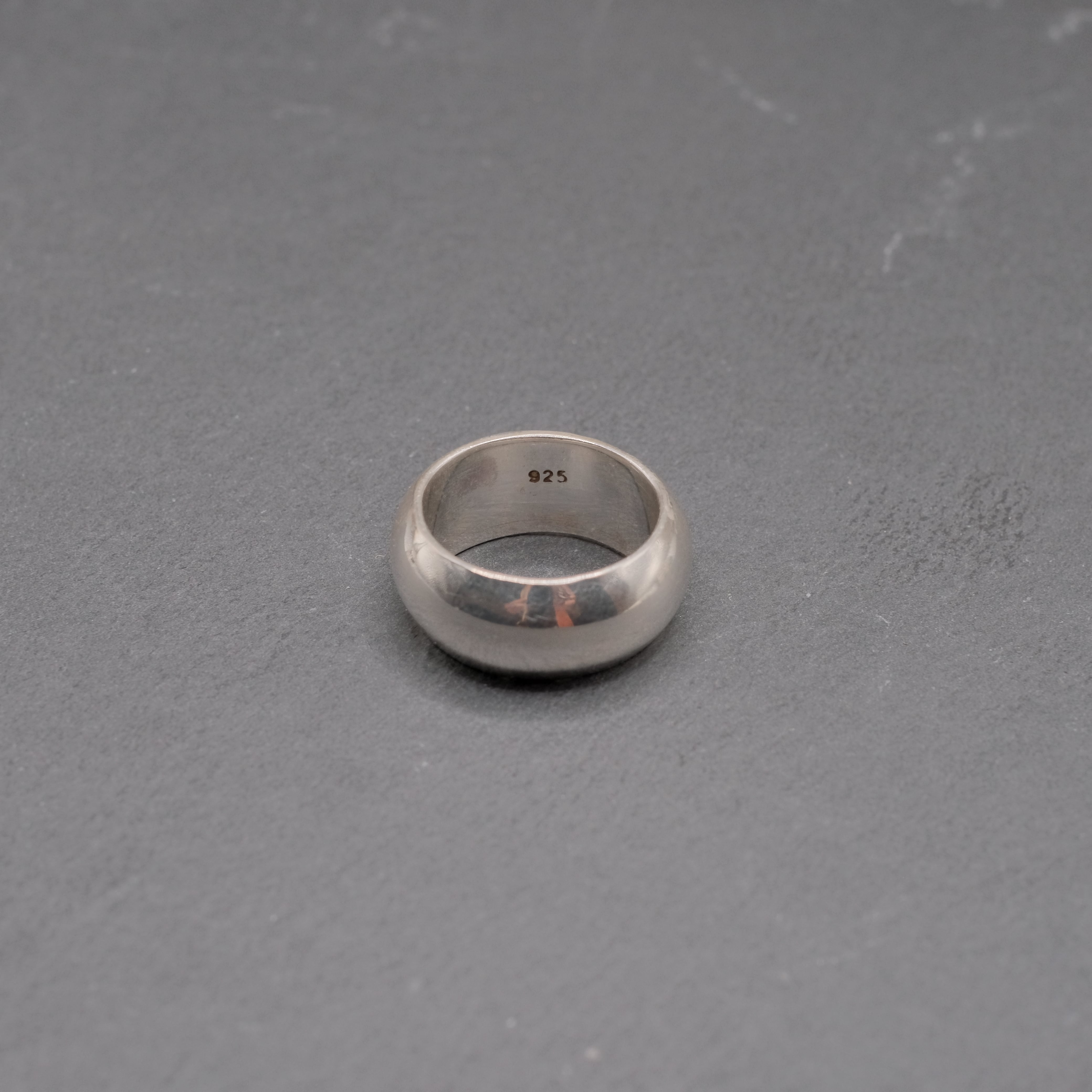 シルバー925 Silver ワイド甲丸デザインリング/軽研磨仕上げ/16号