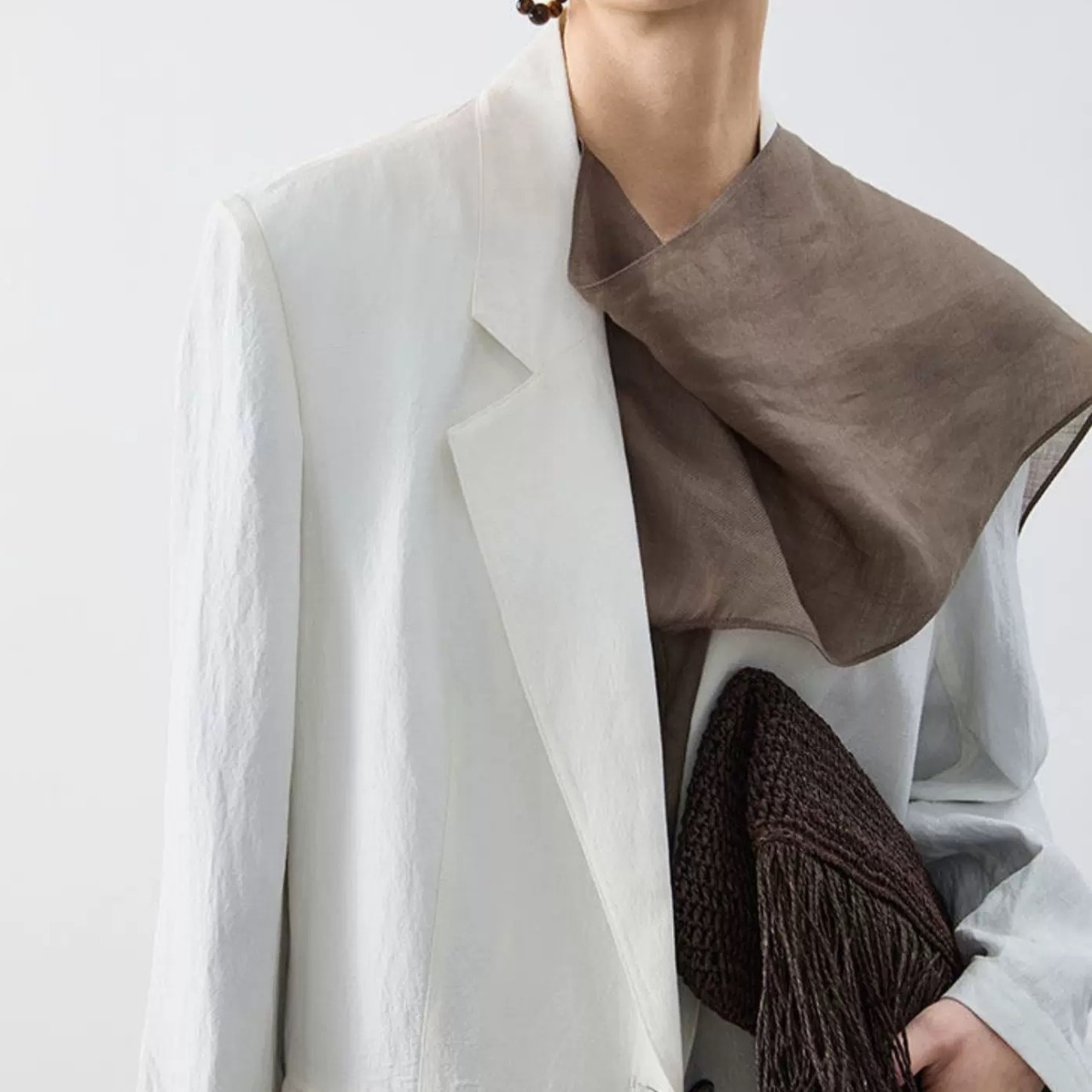 ドレープデザイン ヒップ丈 ブラウス 　　 00055