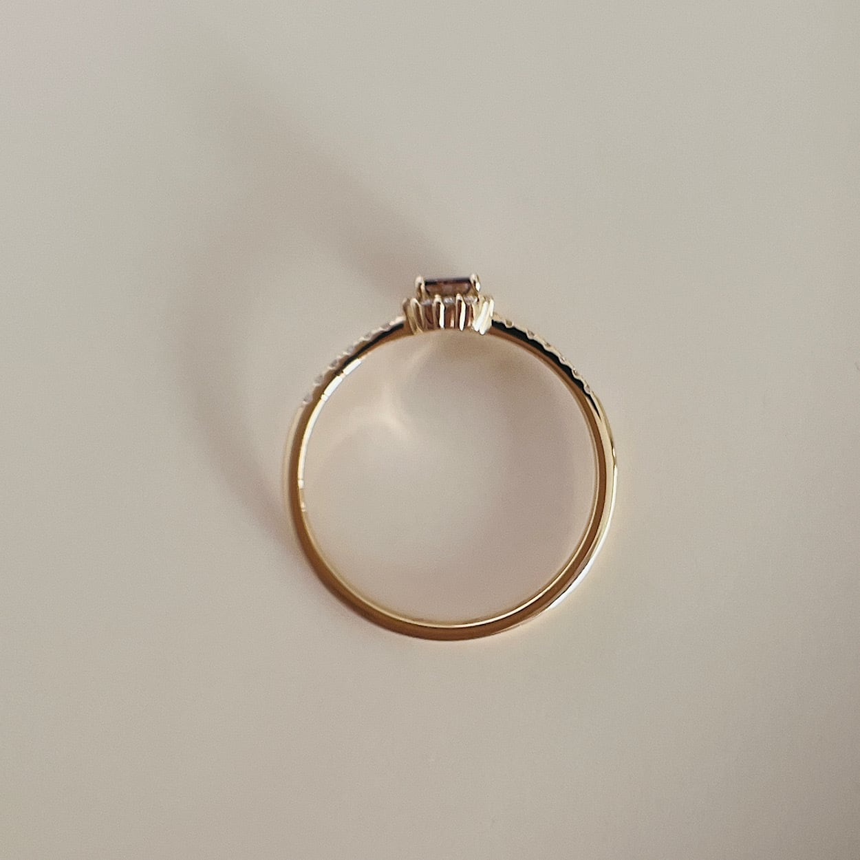 ファンシーブラウン ダイヤモンドリング 0.169 ct K18イエローゴールド