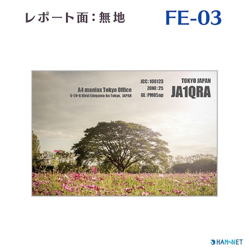 QSLカード　デザイナーズカード　FE03　レポート面無地　100枚～