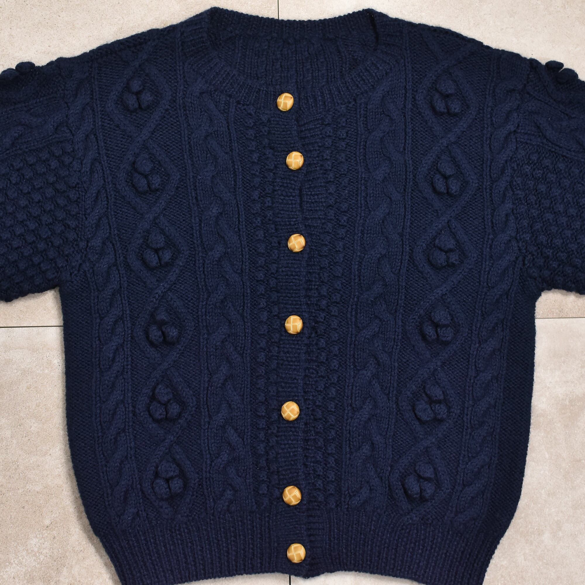 90～00s Aran pattern knit cardigan | 古着屋 grin days memory