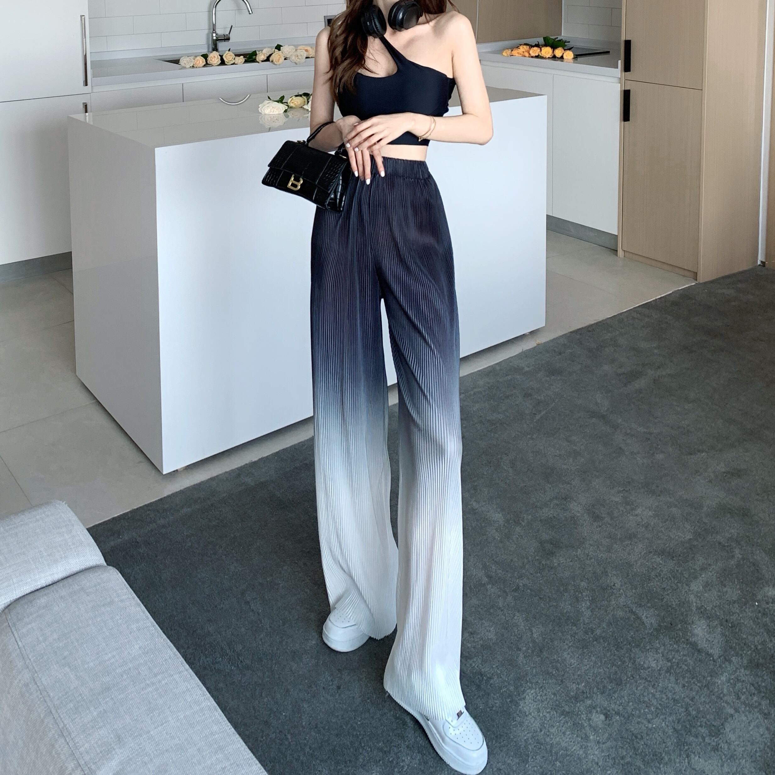 パンツ サマーカラーハイウェストカジュアル 夏物 ドラファッションホール48242379771