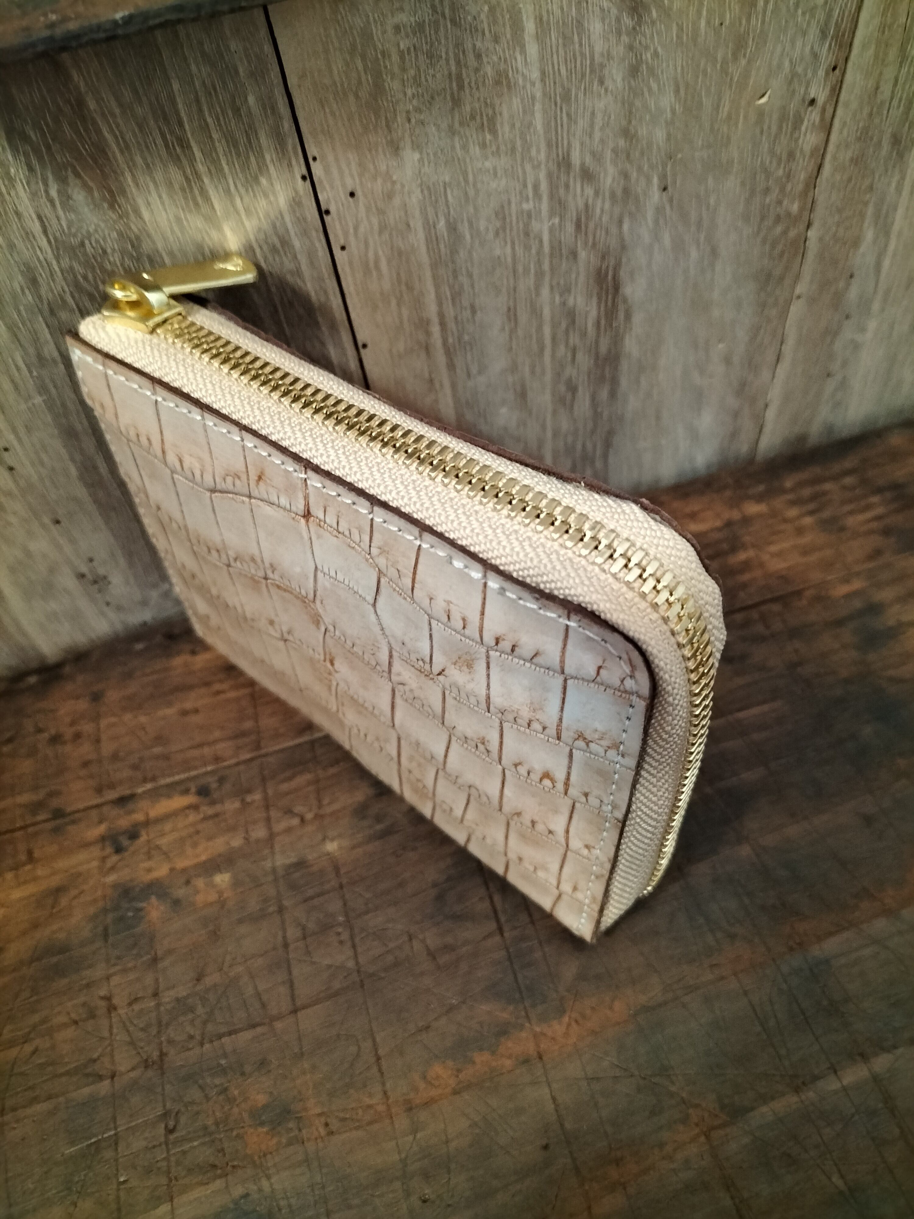 カキシブ・クロコダイルL字ファスナーウォレットB