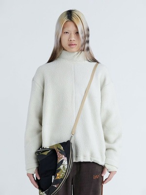 P.A.M. / PERKS AND MINI | ARAL SEA RECYCLED SHERPA OVERSIZED PULLOVER (FOG)