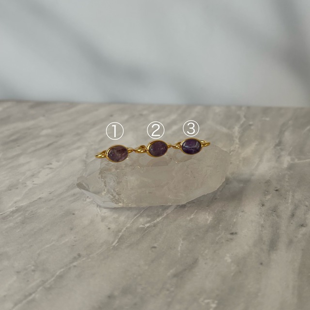 【oval earcuff】 ～アメジスト～①②③
