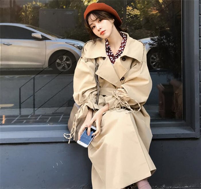 これからの季節に大活躍 トレンチコート 女性 中・長セクション 初秋 学生 ゆったりす | 森のあらいぐま powered by BASE