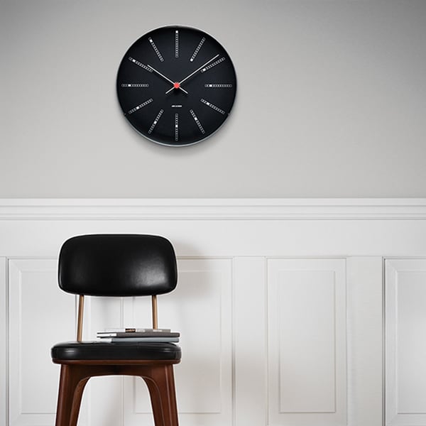 ARNE JACOBSEN ウォールクロック BANKERS ブラック φ290 | REAL Style