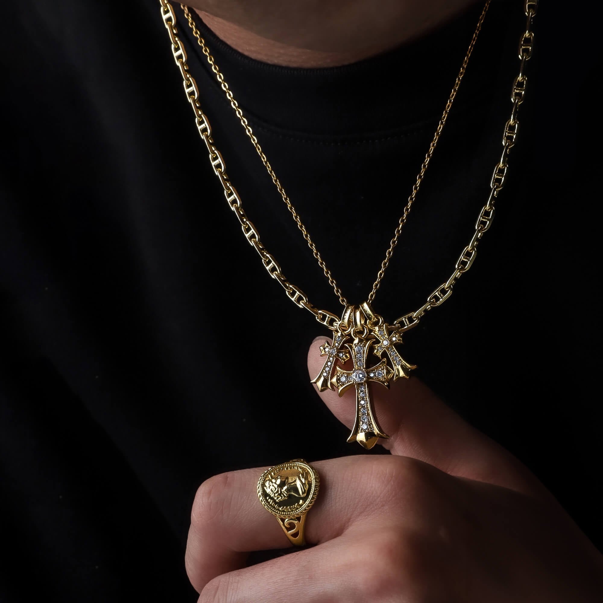 LUXURY CROSS SERIES- triple cross necklace VN7-26 | VERIELA