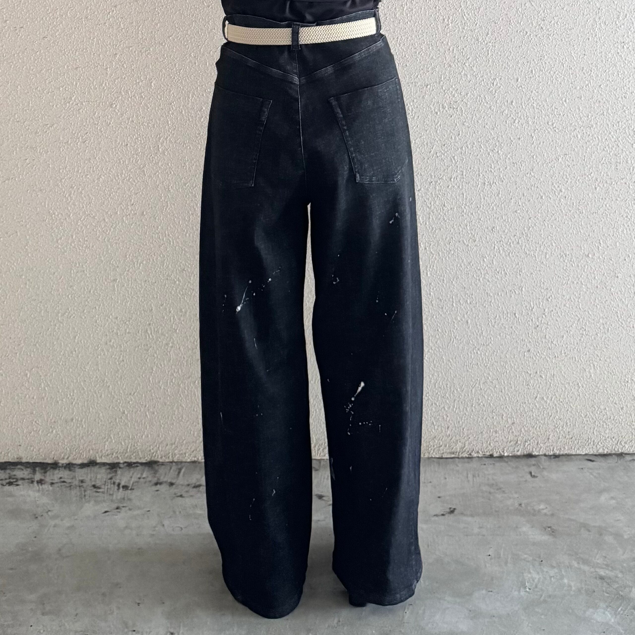 ayane】ペイント加工バレルレッグデニムパンツ 875815 アヤン | VIVONE