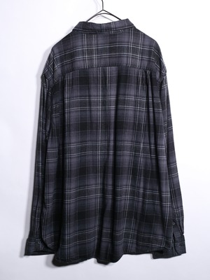 XXXL super over silhouette ombre check shirt