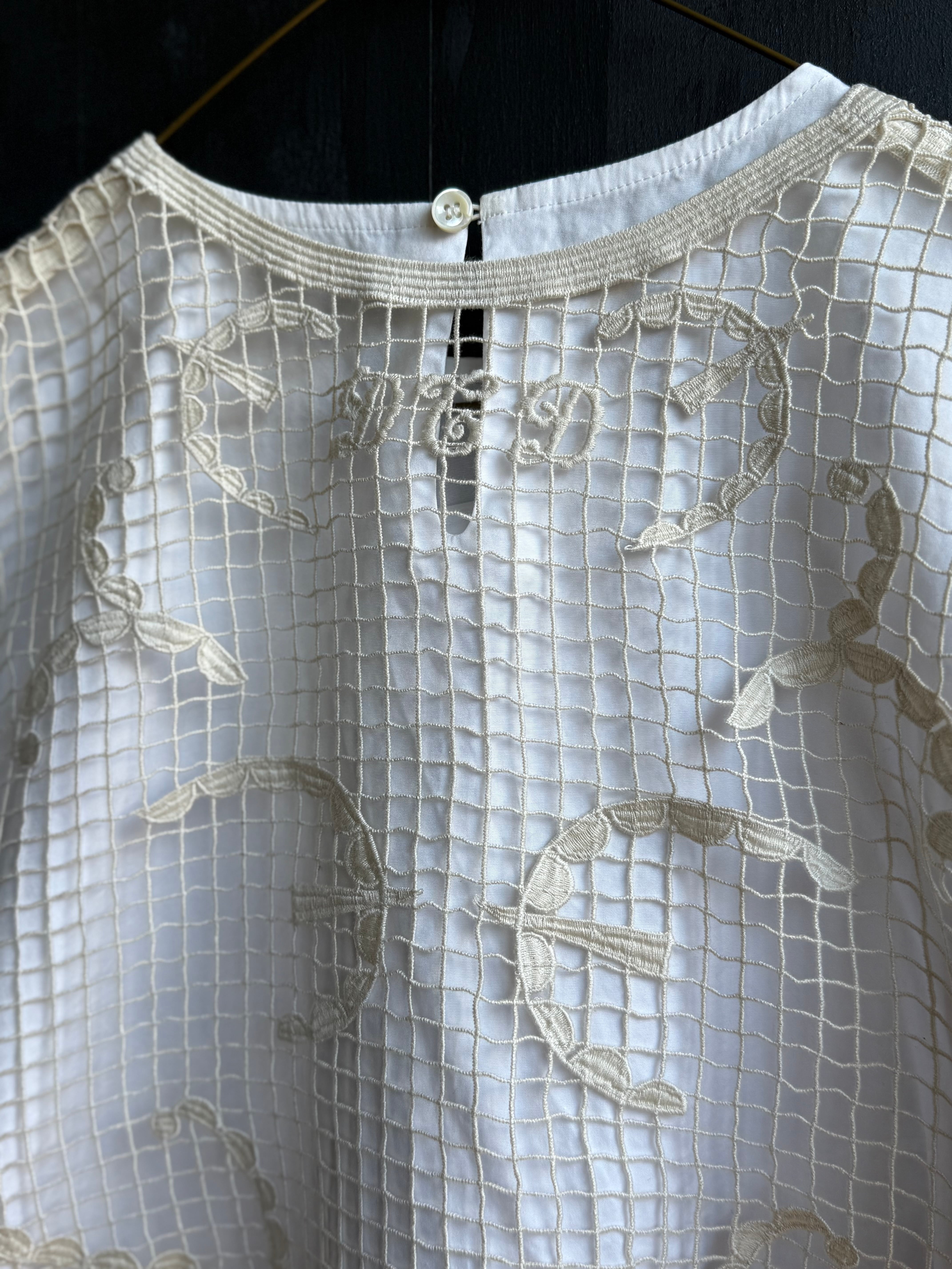 アンティークホワイト）つけ襟レースベスト | dottodot-works