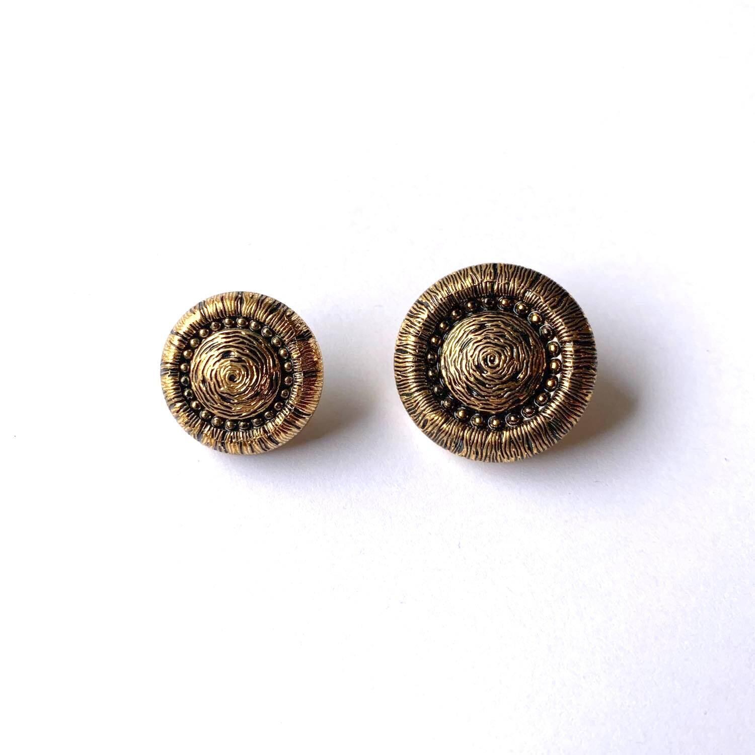 フランス藁模様サークルボタンM（22mm） | Dua-アクセサリーパーツショップ