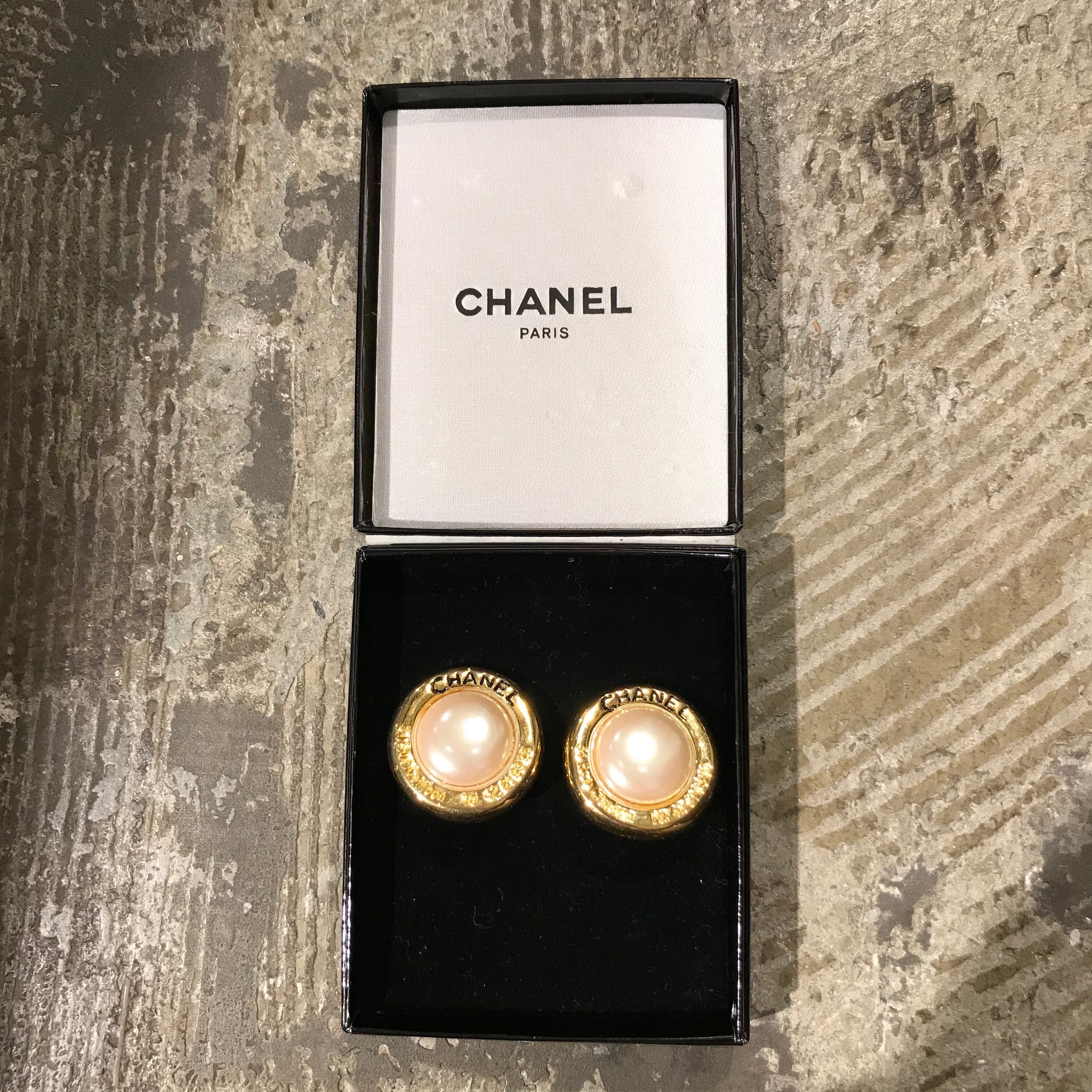 箱付き】ヴィンテージ CHANEL ゴールドイヤリング-