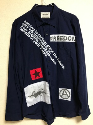 UNFINISHEDメッセージシャツブルー2