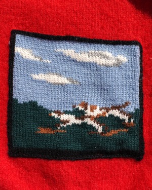 【古着】草原の犬のニットポケットジャケット