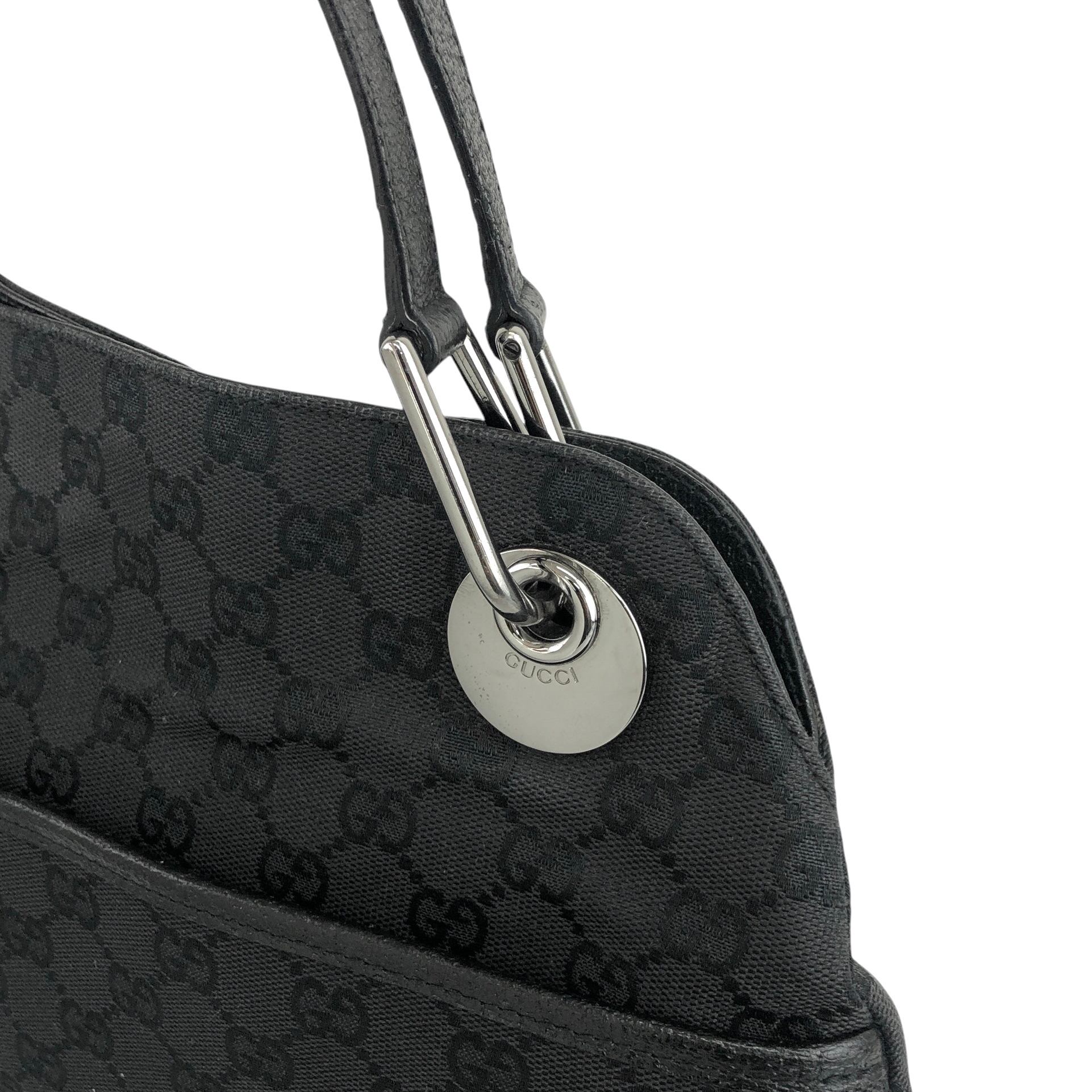 GUCCI グッチ GGキャンバス ショルダーバッグ ブラック キャンバス
