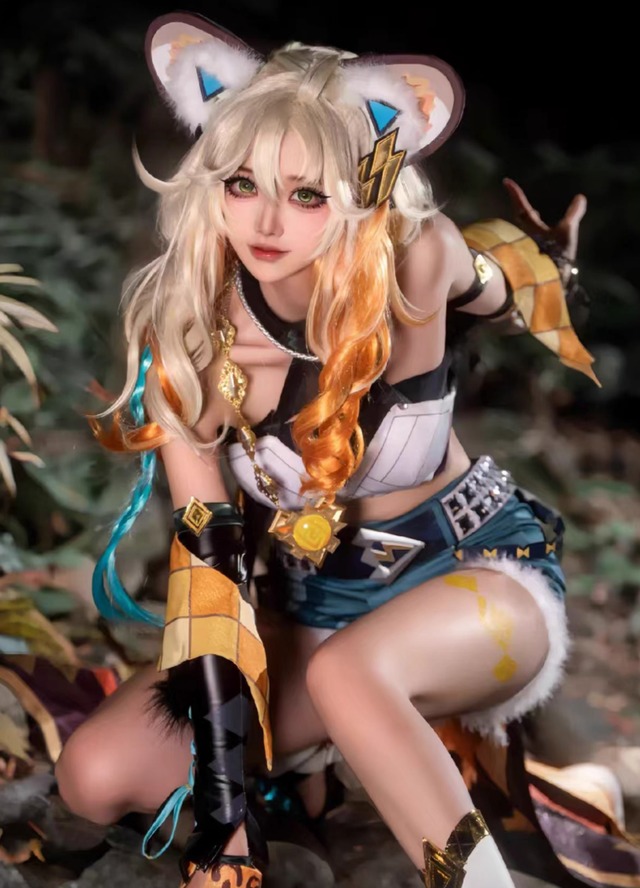 原神シロネンコスプレ衣装フルセットウィッグ+靴