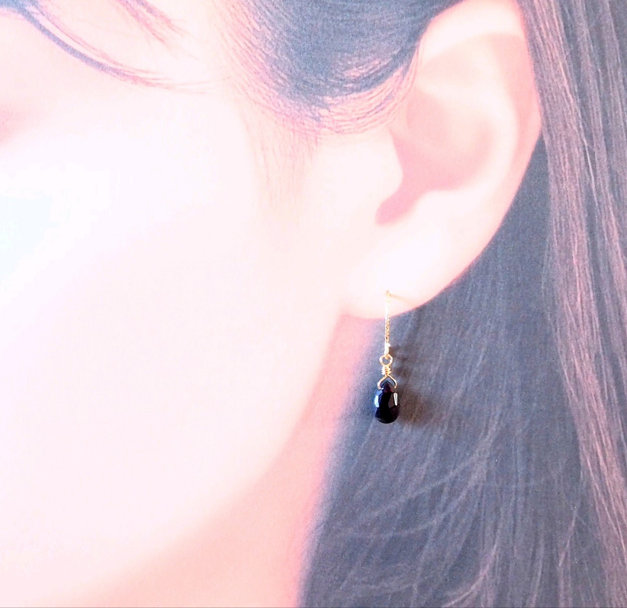 ブラックオパール2連フープピアス/イヤリング ブラックオパール2連フープピアス/イヤリング 【公式通販】