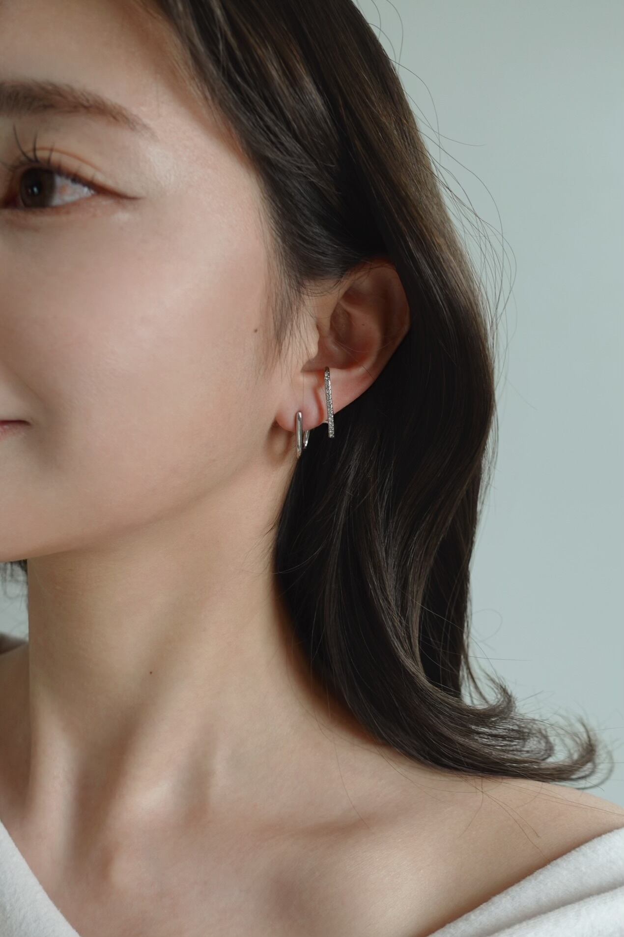 Double Line Bijou Pierce | 金属アレルギー対応のアクセサリー crea