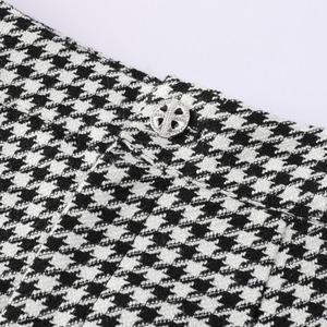 千鳥格子スリットミッドレングスストレートスカート W00936