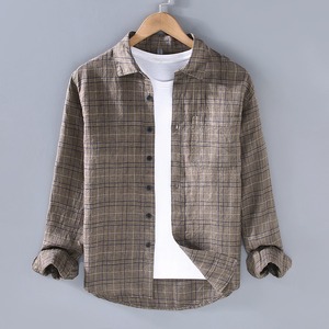 【M-3XL】Grid Check Long Sleeve Shirt / グリッド チェック 長袖 シャツ