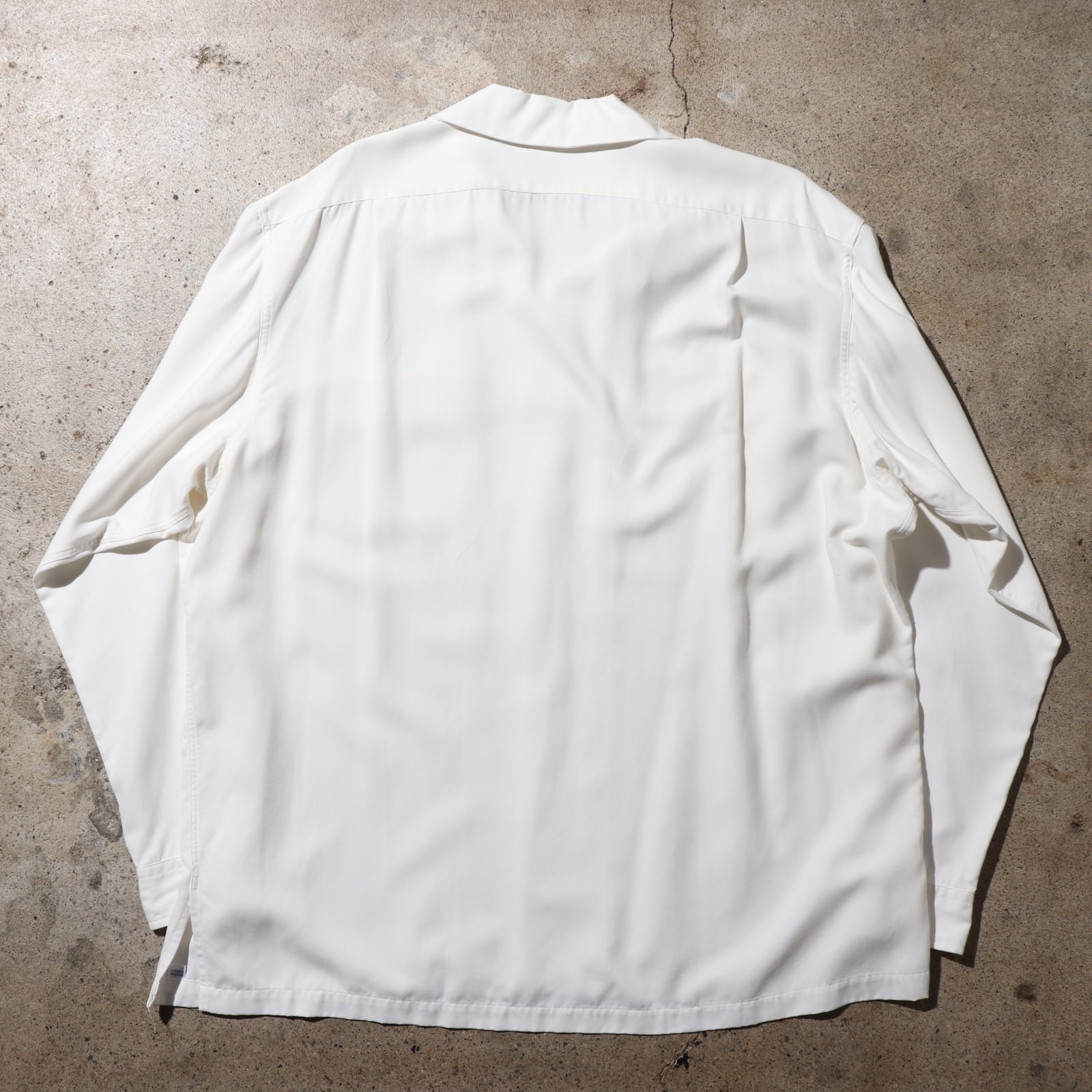 極美品 XL レーヨン 白 オープンカラーシャツ ポロラルフローレン 長袖