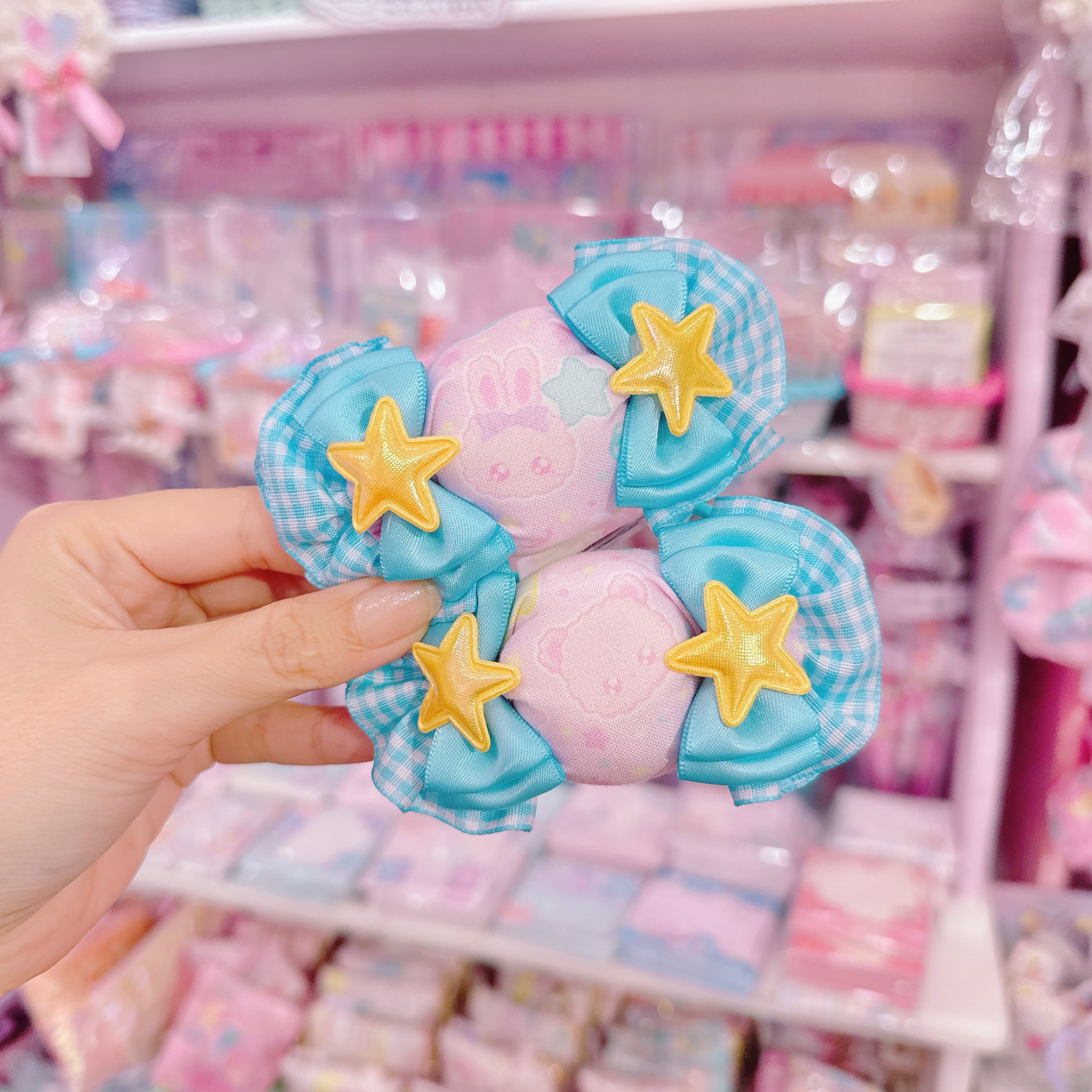 【D8】75-15キャンディリボンツインヘアゴム