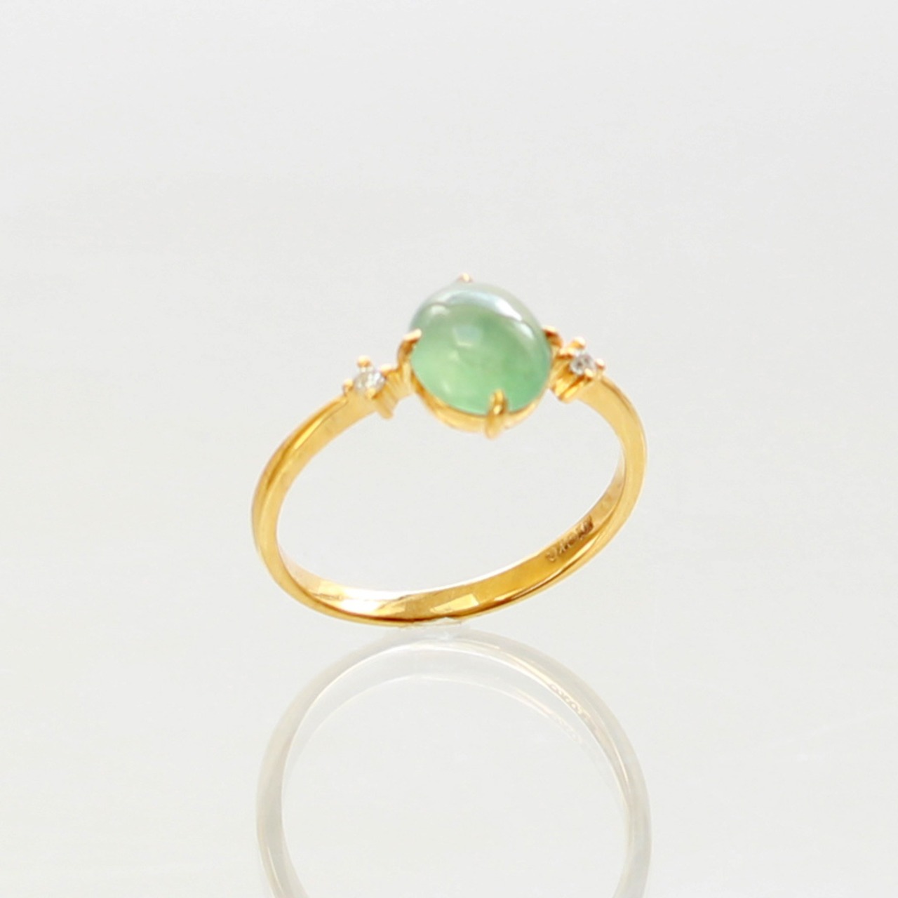 翡翠リング K10YG jade diamond A貨翡翠 jd_rg2202