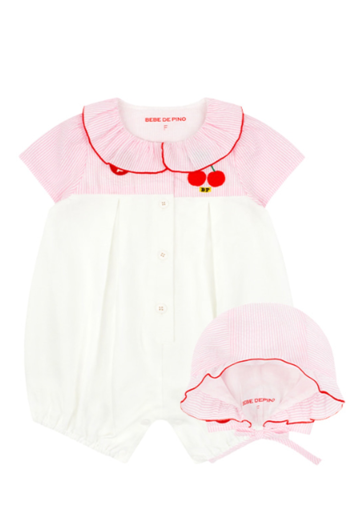 BEBE DE PINO] Cherry newborn pique bodysuit set 正規品 韓国 