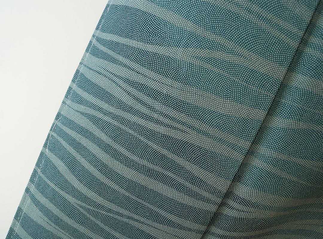 【袷】木賊色 裾暈し 鮫 江戸小紋 附下