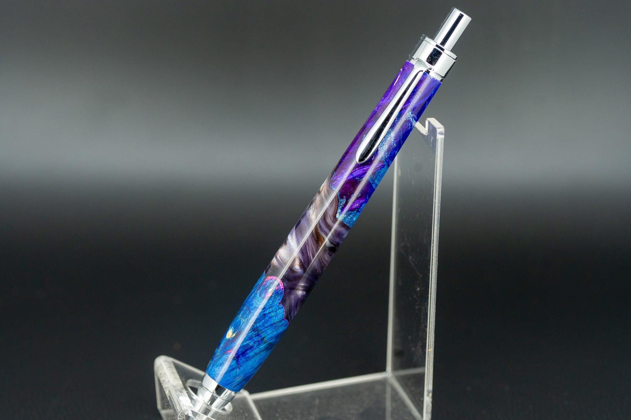 創造性と透明美】 レジン×ウッド silver MP | 木軸ペン工房 金杢犀