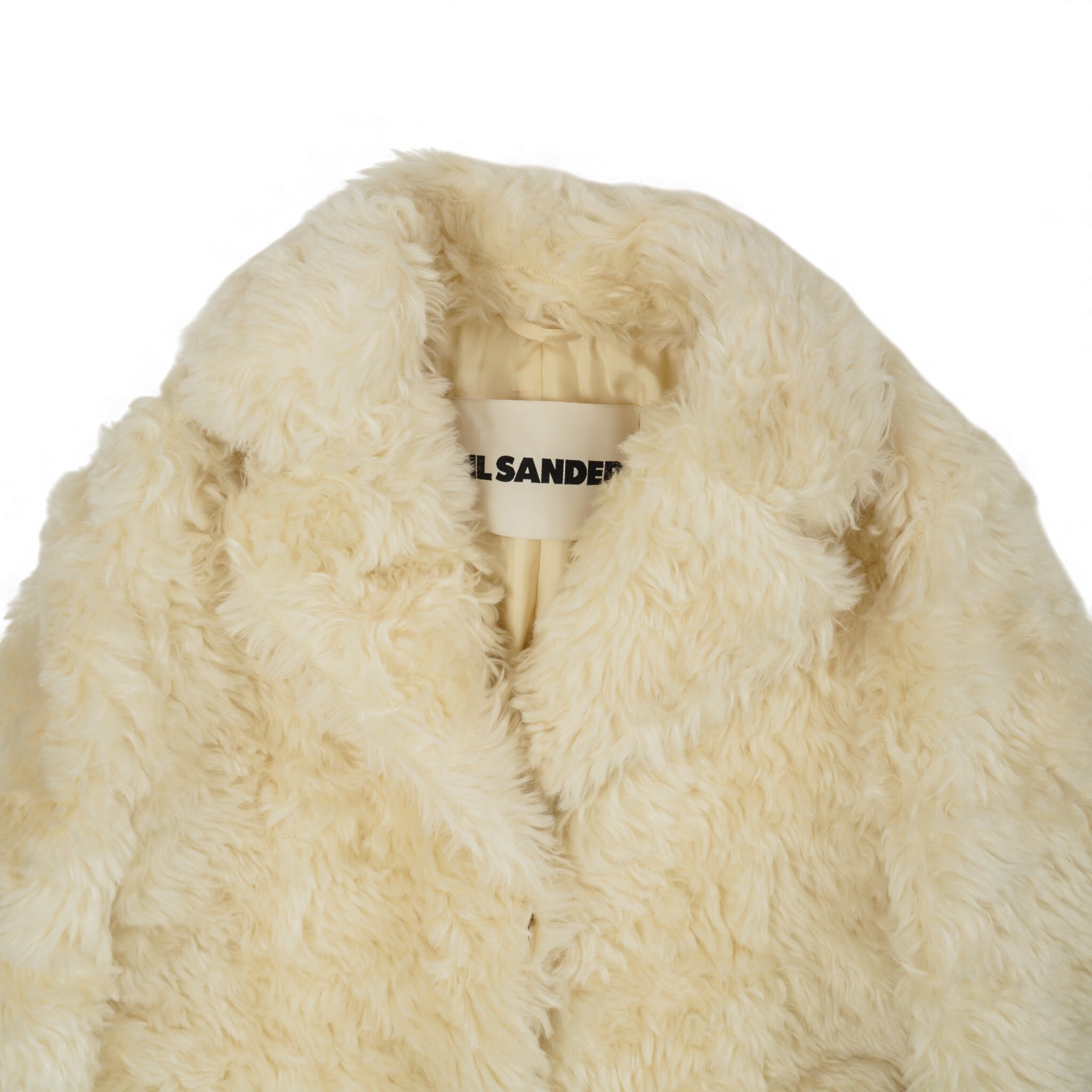JIL SANDER ジルサンダー ロング ファーコート ホワイト サイズ32