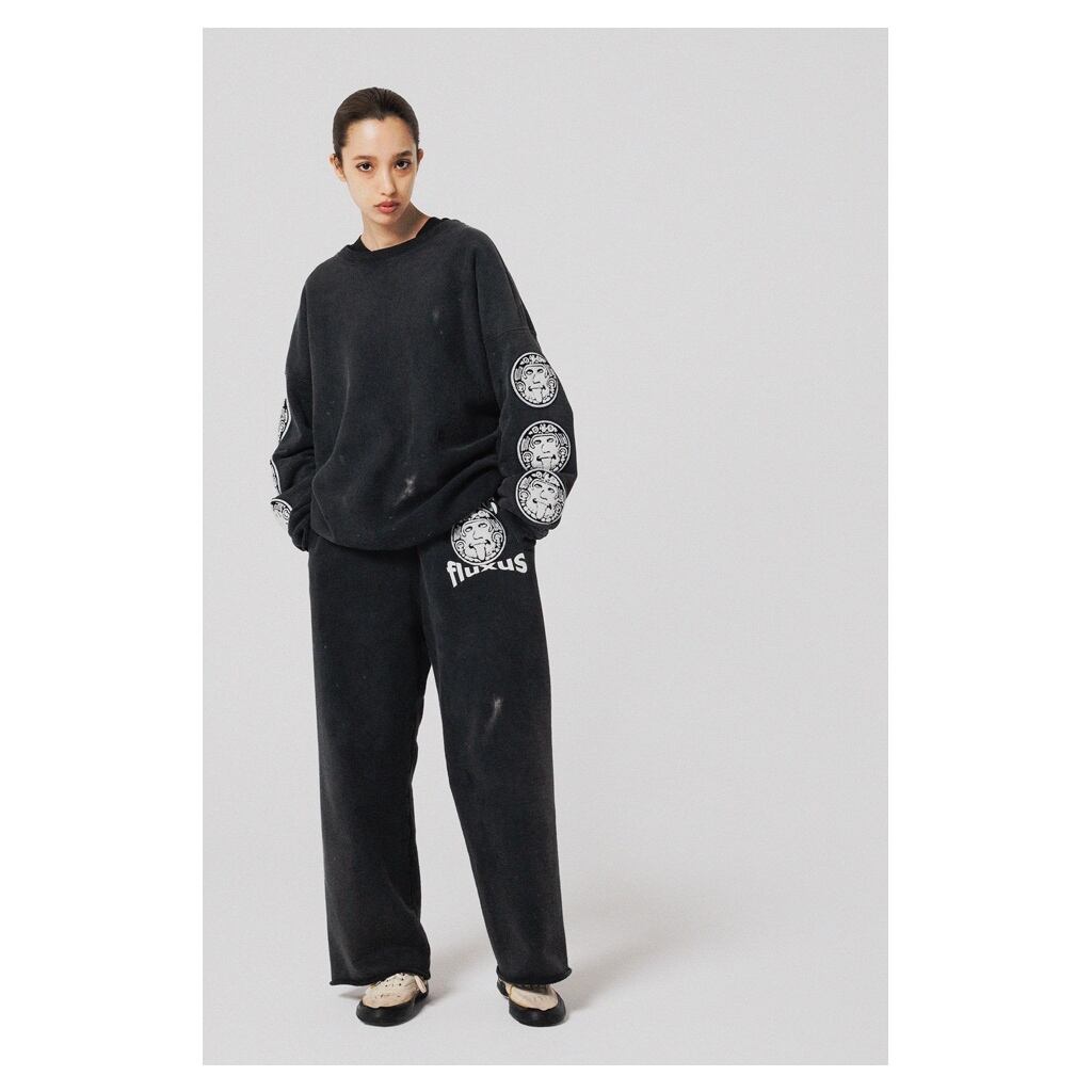 BOWWOW　FLUX SWEAT PANTS　BLACK AGEING