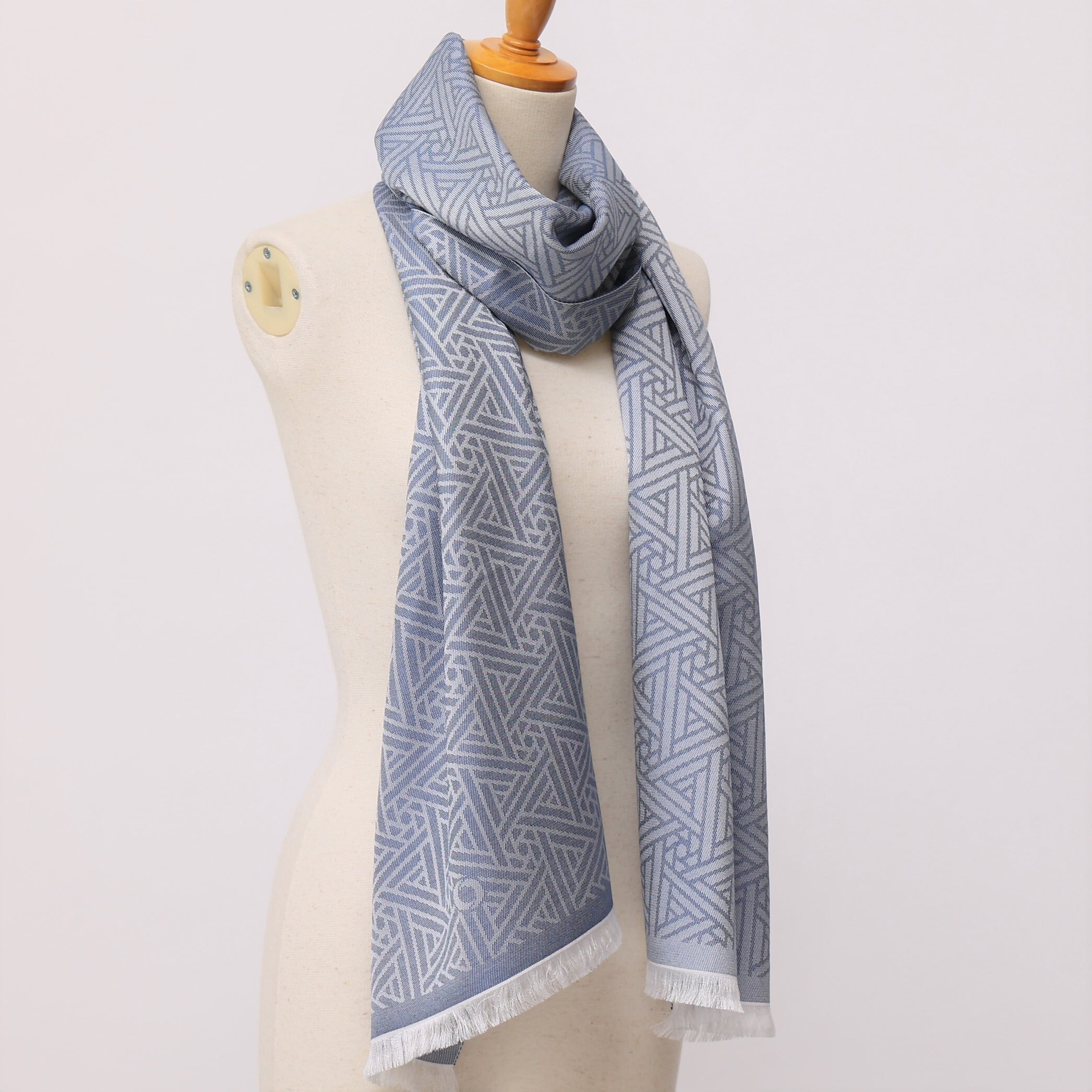 比礼 北斎 菜籠麻の葉:ブルー