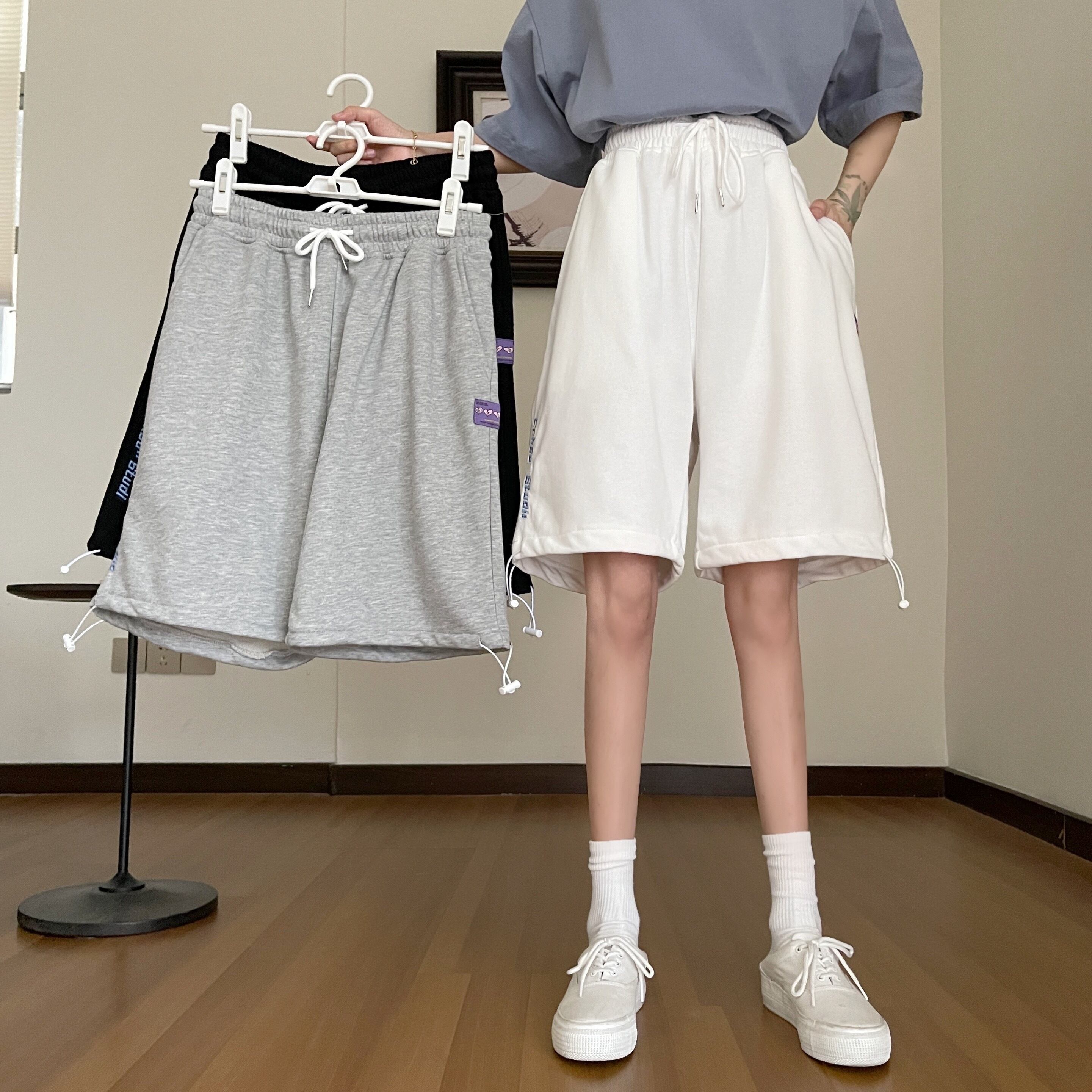 パンツ サマー薄手ハイウェストショーツ ストリート 夏物 ブルマー 1号婦人9147895701