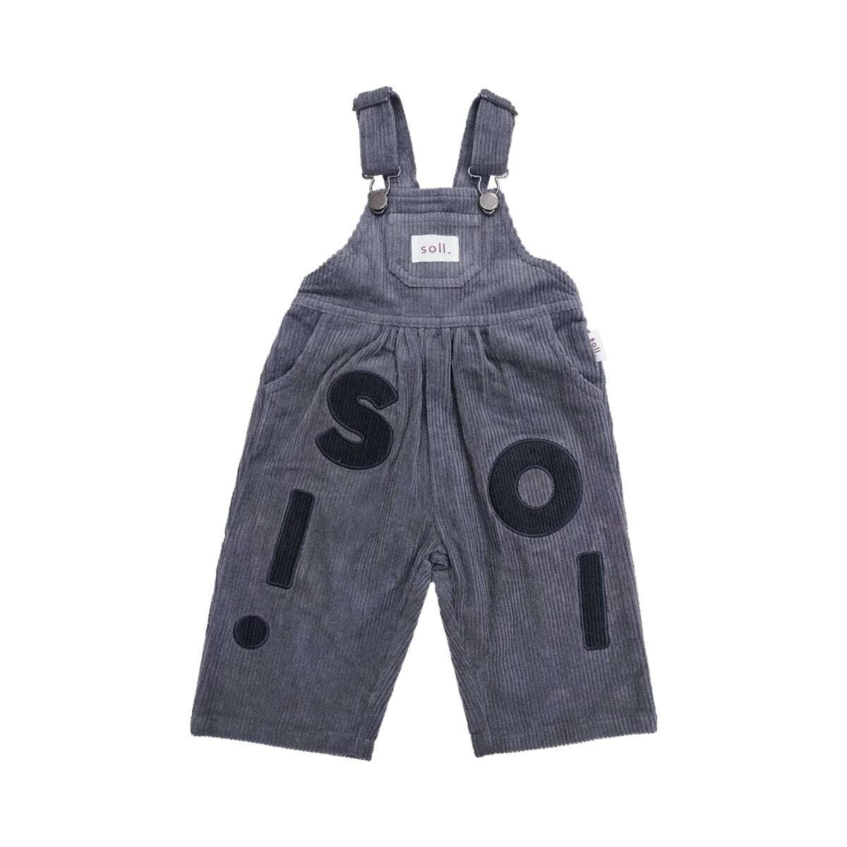 soll. the label】 Corduroy Soll Overalls - Charcoal | RIRIBELL