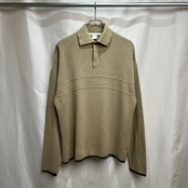 90s PERRY ELLIS コットン レーヨン ニット バイカラー ポロシャツ L