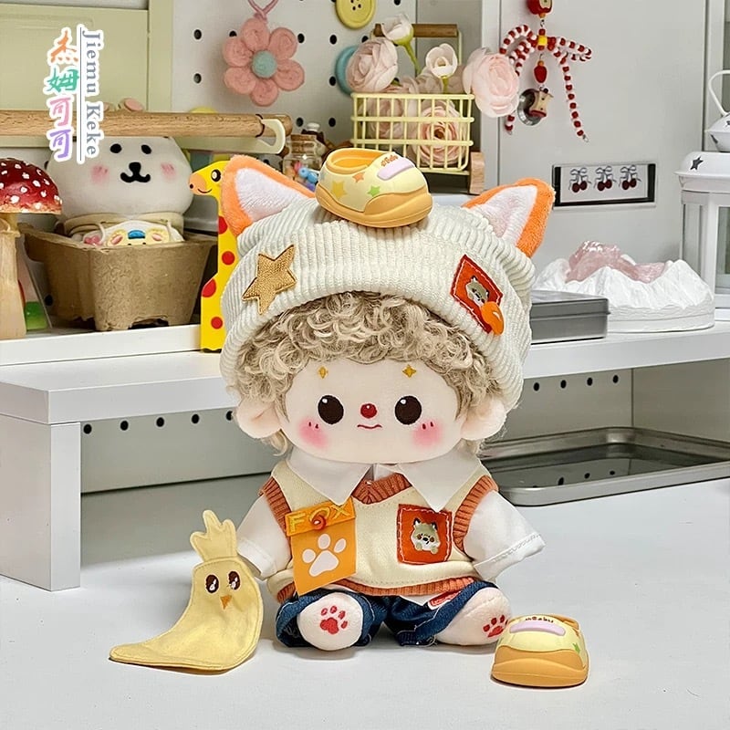 くっくぬい服 15cmぬい服】オレンジフォックスコーデ 着せ替えぬいぐるみ 棉花娃娃用