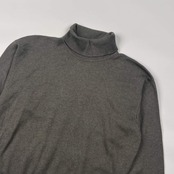 スコットランド製 カシミヤ シルク混 OLD ENGLAND オールドイングランド タートルネック 長袖 ニット セーター 102cm/40" /グレー レディース