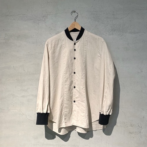 【FIRMUM】コットン＆リネン・プレーン シーチングリブシャツ/  SN_FR0102SF