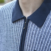 embroidery design half zip knit polo